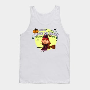 Cute cartoon Happy Halloween.Trick or Treat. Tank Top